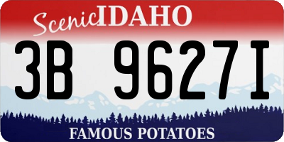 ID license plate 3B9627I