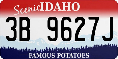 ID license plate 3B9627J