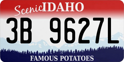 ID license plate 3B9627L
