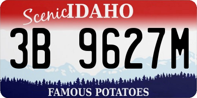 ID license plate 3B9627M