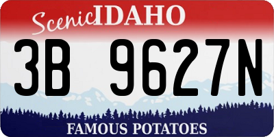 ID license plate 3B9627N