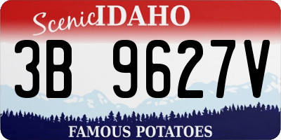 ID license plate 3B9627V