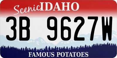 ID license plate 3B9627W