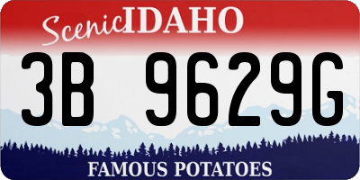 ID license plate 3B9629G