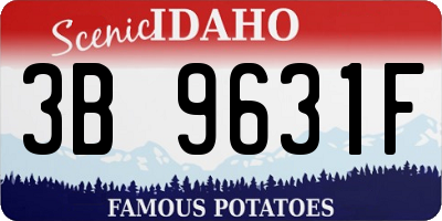 ID license plate 3B9631F