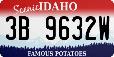 ID license plate 3B9632W