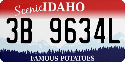 ID license plate 3B9634L