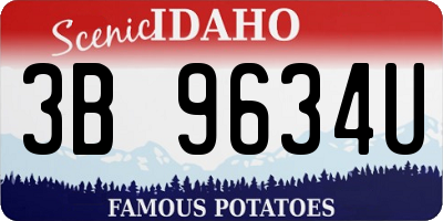 ID license plate 3B9634U