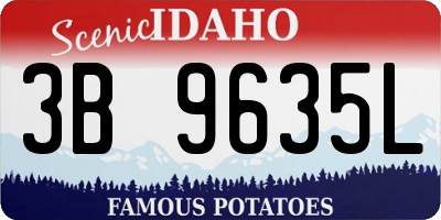 ID license plate 3B9635L