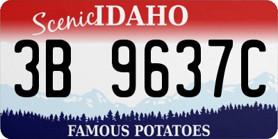 ID license plate 3B9637C
