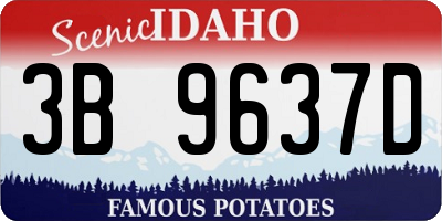 ID license plate 3B9637D