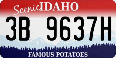 ID license plate 3B9637H