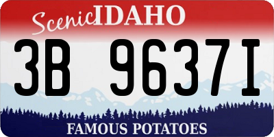 ID license plate 3B9637I