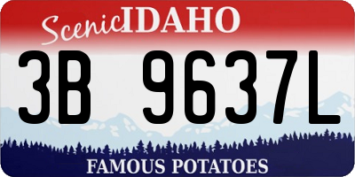 ID license plate 3B9637L