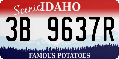 ID license plate 3B9637R