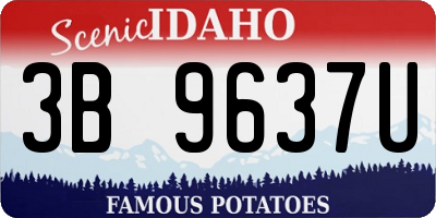 ID license plate 3B9637U