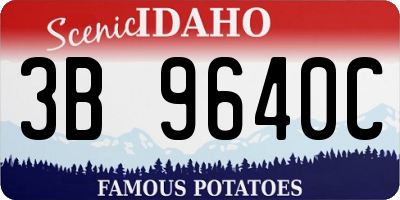 ID license plate 3B9640C