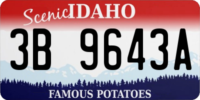 ID license plate 3B9643A