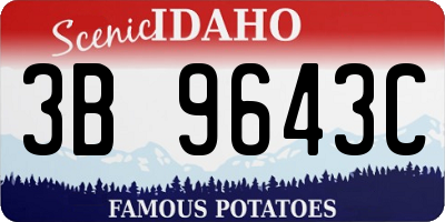ID license plate 3B9643C