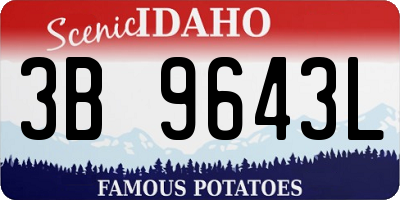 ID license plate 3B9643L