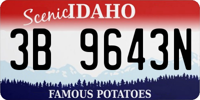 ID license plate 3B9643N