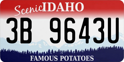 ID license plate 3B9643U