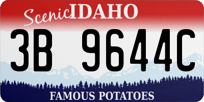 ID license plate 3B9644C