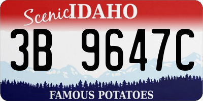 ID license plate 3B9647C
