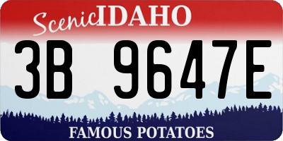 ID license plate 3B9647E