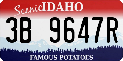 ID license plate 3B9647R
