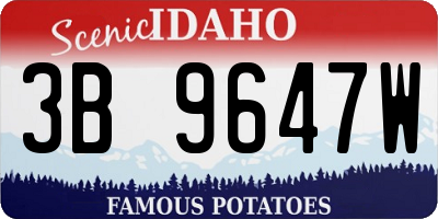 ID license plate 3B9647W