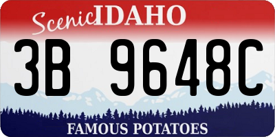 ID license plate 3B9648C