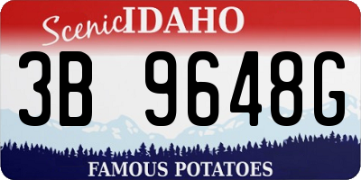 ID license plate 3B9648G