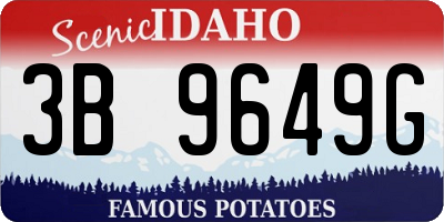 ID license plate 3B9649G