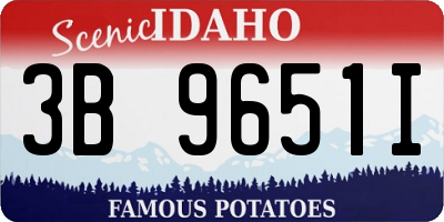 ID license plate 3B9651I