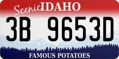 ID license plate 3B9653D