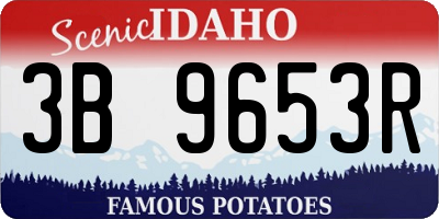 ID license plate 3B9653R