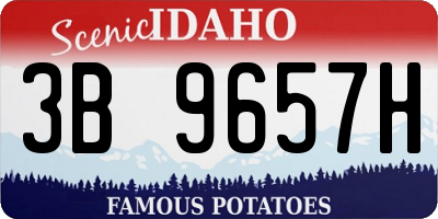 ID license plate 3B9657H