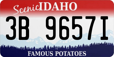 ID license plate 3B9657I
