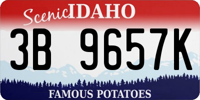 ID license plate 3B9657K