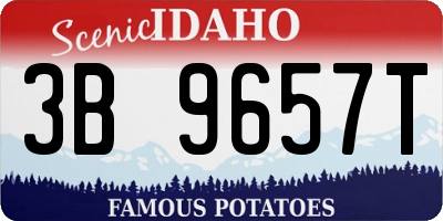 ID license plate 3B9657T