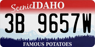 ID license plate 3B9657W