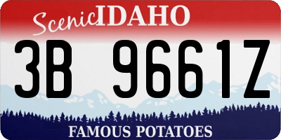 ID license plate 3B9661Z