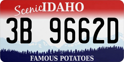 ID license plate 3B9662D