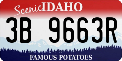 ID license plate 3B9663R