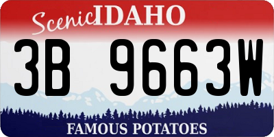 ID license plate 3B9663W