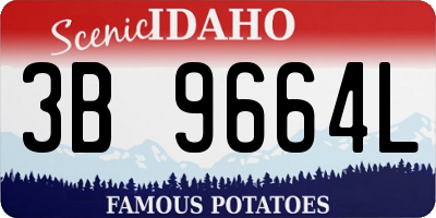 ID license plate 3B9664L