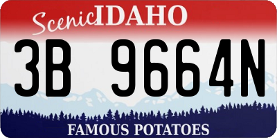 ID license plate 3B9664N