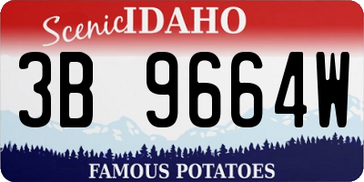 ID license plate 3B9664W