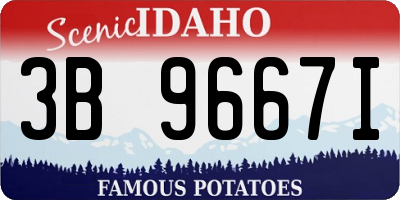 ID license plate 3B9667I